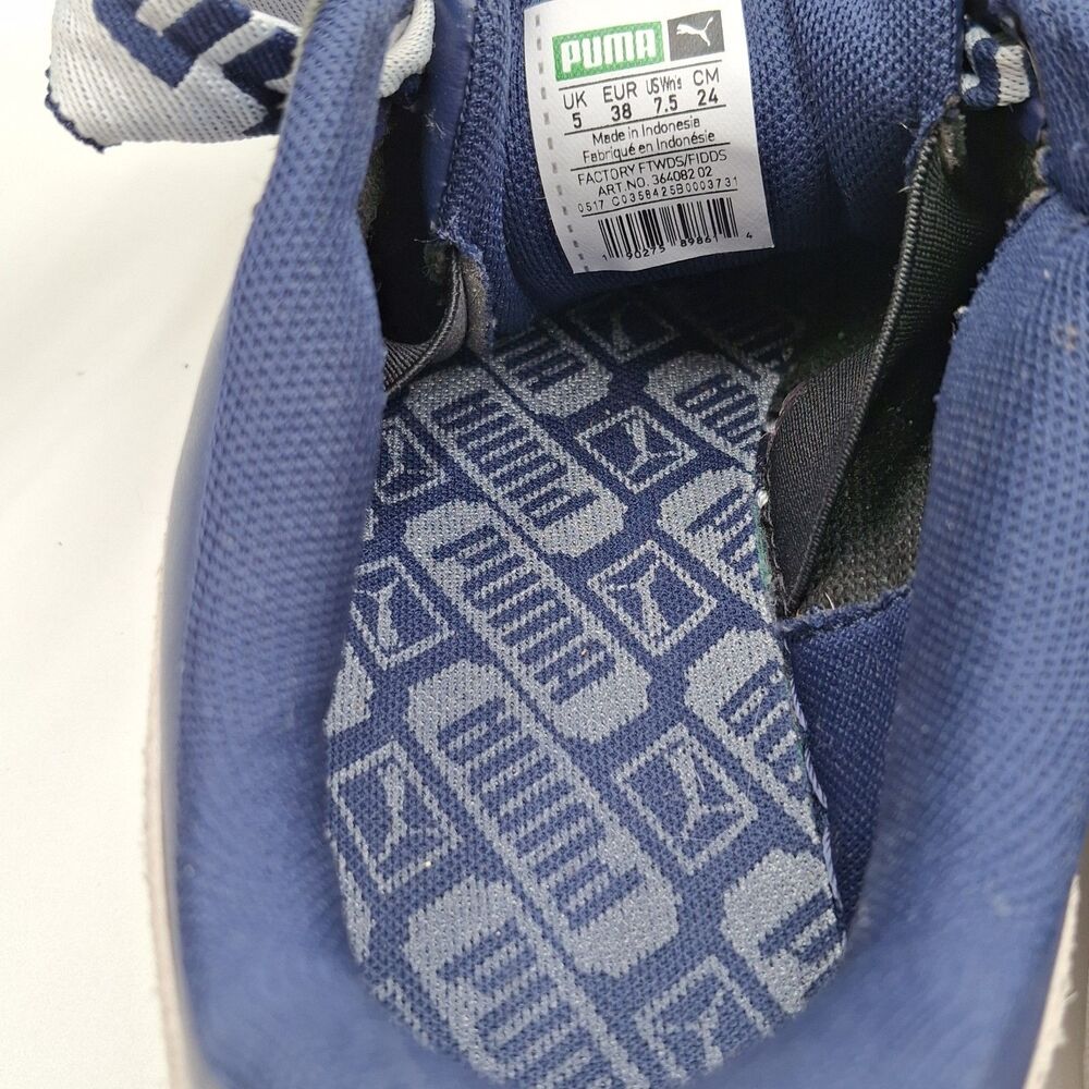 Puma Shoes Women's 7.5 US Basket Heart De Blue/White Leather Sneakers 364082 02 - Picture 14 of 16